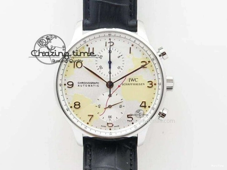 MIROTIME 0405 Bold Portuguese Real PR IW500704 ZF 1:1 Best Edition On Black Leather Strap A 7374